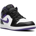 Chaussures Nike Air Jordan 1 noires en caoutchouc en cuir pour garçon 