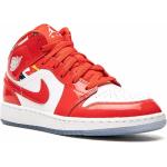 Baskets montantes Nike Air Jordan 1 rouges en caoutchouc à bouts ronds look casual 