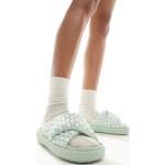 Claquettes de piscine Nike Jordan vert menthe à carreaux en cuir à bouts ouverts Pointure 39 pour femme en promo 