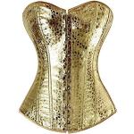 Corsets en cuir de mariage dorés en cuir Taille XXL look médiéval pour femme 