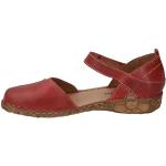 Sandales plates Josef Seibel rouges en cuir Pointure 39 look fashion pour femme en promo 