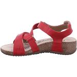 Sandales plates Josef Seibel rouges en velours Pointure 40 avec un talon entre 3 et 5cm look fashion pour femme 