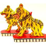 Figurines d'animaux en bois à motif tigres de 10 cm 