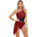 Body strings rouges à strass respirants Taille M look fashion pour femme 
