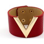 Bracelets rouges en cuir synthétique en cuir look fashion pour femme 