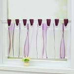 Brise-bises violets à rayures en polyester transparents 60x90 