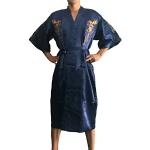 JTC Chemise de nuit kimono pour homme, bleu marine
