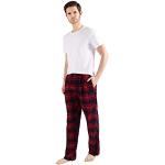 Pantalons de pyjama rouges en coton Taille L look fashion pour homme 