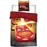 Housses de couette rouges en polyester Cars Flash McQueen lavable en machine 140x200 cm 