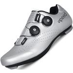 Chaussures de vélo argentées en cuir synthétique légères pour pieds larges Pointure 44 look fashion pour homme 