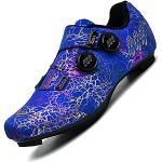 Chaussures de vélo bleues en cuir synthétique légères pour pieds larges Pointure 46 look fashion pour homme 