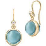 Boucles d'oreilles Julie Sandlau bleues en or finition satinée en diamant 14 carats classiques 