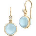 Boucles d'oreilles Julie Sandlau bleues en cristal finition satinée en argent 22 carats 