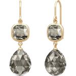 Boucles d'oreilles Julie Sandlau grises en cristal en argent 22 carats classiques 