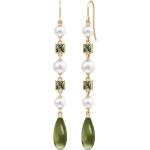 Boucles d'oreilles Julie Sandlau vert d'eau en or à perles en argent 22 carats pour femme 