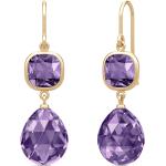 Boucles d'oreilles Julie Sandlau violettes en cristal en argent 22 carats classiques 