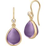 Boucles d'oreilles Julie Sandlau violettes en or finition satinée en argent 22 carats 