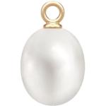 Boucles d'oreilles en perles Julie Sandlau blanches en or à perles 14 carats classiques pour femme 