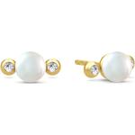 Boucles d'oreilles Julie Sandlau jaunes en or à perles en argent 22 carats look fashion pour femme 