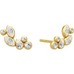Boucles d'oreilles Julie Sandlau jaunes en or en argent 22 carats look fashion pour femme 