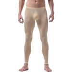 Leggings de sport beiges nude en nylon Taille L look fashion pour homme 