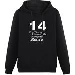 JUNZI Fernando Alonso Ft Fernando Alonso 14 Formula Sweatshirt Men's Black Hoodie XL