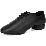 Chaussures de tango noires en cuir synthétique respirantes Pointure 44 look fashion pour homme 