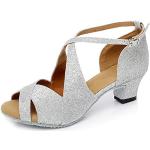 Chaussures de tango de soirée argentées en cuir synthétique Pointure 38 look fashion pour femme 