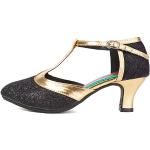 Chaussures de tango noires en cuir Pointure 37 look fashion pour femme 