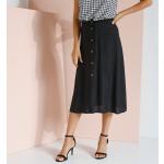 Jupes longues noires en viscose éco-responsable Taille XL pour femme en promo 