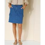Minijupes en jean bleues en coton délavées Taille XL look fashion pour femme en promo 
