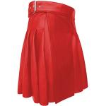 Pantalons de ski rouges en cuir synthétique imperméables coupe-vents Taille XL look fashion pour femme 