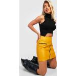 Minijupes de soirée Boohoo jaune moutarde en cuir synthétique à sequins minis Taille XL pour femme en promo 