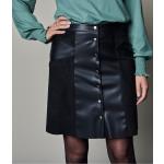 Jupes évasées noires en cuir synthétique Taille XL pour femme en promo 