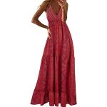 Robes de cocktail de demoiselle d'honneur rouge bordeaux à fleurs minis à manches courtes à col en V Taille M plus size look casual pour femme 