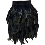 Minijupes de soirée noires à fleurs en fausse fourrure minis Taille XXL plus size look fashion pour femme 