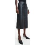 Jupes fendues de créateur Calvin Klein noires en cuir lisse mi-longues Taille XXS pour femme en promo 