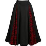 Robes en dentelle vintage de mariée noires à fleurs en mousseline à franges mi-longues Taille L plus size steampunk pour femme 