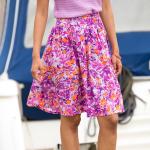 Jupes imprimées violettes en polyester Taille XXL pour femme 