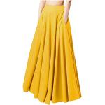 Jupes plissées de mariée jaunes en cuir Taille XL look fashion pour femme 