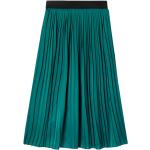 Jupes plissées vert émeraude en polyester mi-longues Taille XS pour femme en promo 