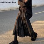 Jupes longues noires look casual pour femme en promo 