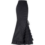 Robes de bal longues d'automne noires à pois en velours au genou Taille XXL look casual pour femme 