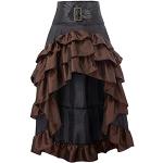 Robes de bal longues pour fêtes de Noël marron à volants à motif papillons maxi Taille 4 XL plus size steampunk pour femme 
