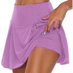 Shorts de cyclisme violets en satin courts Taille XXL plus size look casual pour femme en promo 