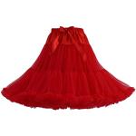 Tutus de danse rouges en tulle avec noeuds Tailles uniques plus size classiques pour femme 