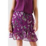 Jupes imprimées violettes en polyester à volants Taille XL look fashion pour femme en promo 