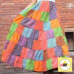 Jupes longues multicolores patchwork maxi pour femme 