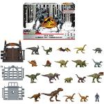 Jurassic World Coffret Calendrier de l'Avent avec Mini-Figurines, 19 Dinosaures, 1 humain et 10 Accessoires, Jouet Enfant, Dès 4 ans, HHW24