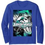 T-shirts à manches longues bleus enfant Jurassic World Taille 2 ans classiques 